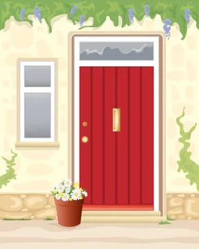 Cottage door Stock Illustration
