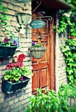 Cottage door Stock Photos