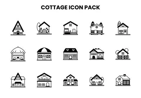 Cottage DuoTone Icons Pack Ilustración de archivo