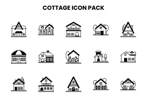 Cottage DuoTone Icons Pack Ilustración de archivo