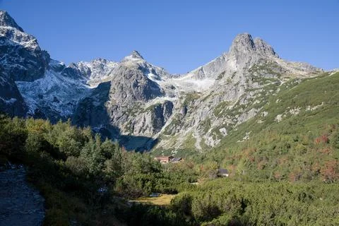 Cottage by Green lake Stock Photos