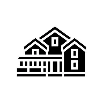 Cottage house glyph icon vector illustration Stock Illustration