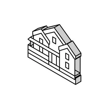 Cottage house isometric icon vector illustration 스톡 일러스트