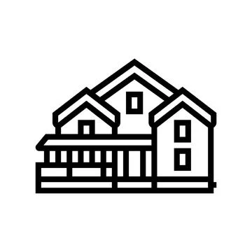 Cottage house line icon vector illustration Stock Illustration