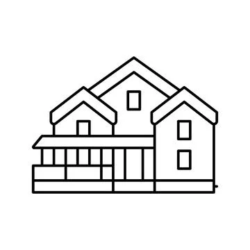 Cottage house line icon vector illustration Ilustración de archivo