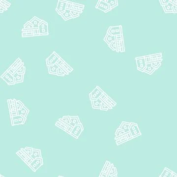 Cottage house line seamless pattern Ilustración de archivo