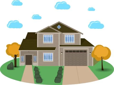 Cottage house in vector Stock Illustration