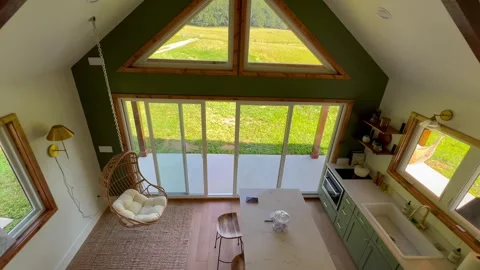 Cottage interior view from loft Video stock 280951093