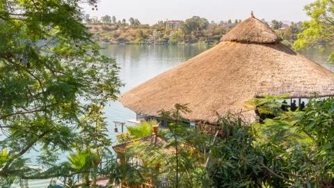 Cottage by the lake Foto stock