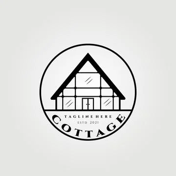 Cottage logo vector illustration design , cabin , lodge, dorm logo Stock Illustration