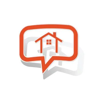 Cottage message sticker, orange Ilustración de archivo