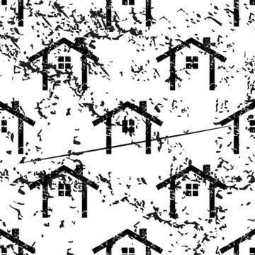 Cottage pattern, grunge, monochrome Ilustración de archivo