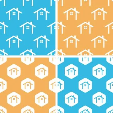 Cottage pattern set, colored Ilustración de archivo