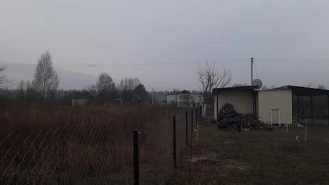 Cottage plot out of town in early spring Stock Photos