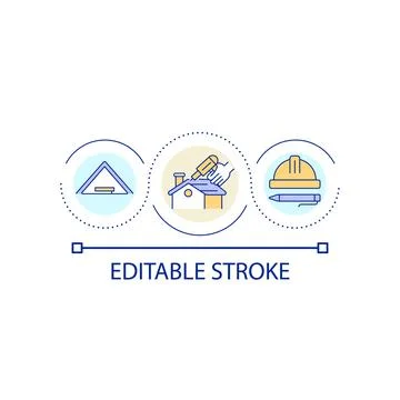 Cottage roof installation loop concept icon イラスト素材