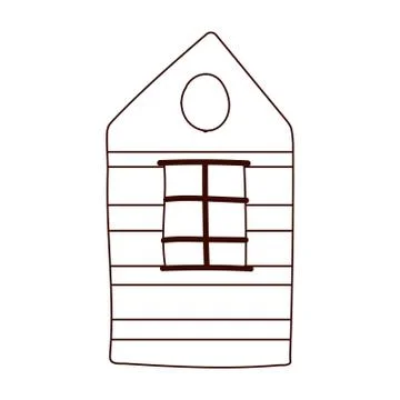 Cottage rustic cartoon isolated design white background line style Stock Illustration