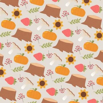 Cottagecore pattern illustration Stock Illustration