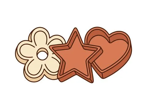 Cottagecore Tin Cookie Cutter Set Stock Illustration