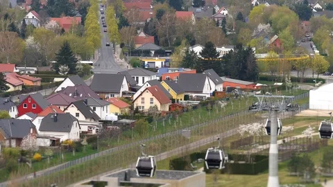 Cottages and cable car. Stock Footage 117534988