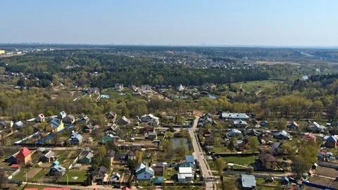 Cottages and road Stock Footage 109425076