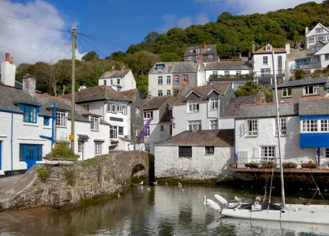 Cottages at polperro Stock Photos
