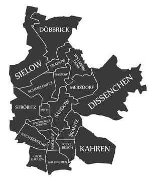 Cottbus City Map Germany DE labelled black illustration Stock Illustration