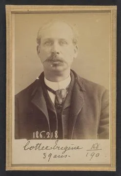 Cotte. Edouard, Eugne. 37 ans, n  Paris XVle. Artiste-peintre. Vol par comp.. Foto stock
