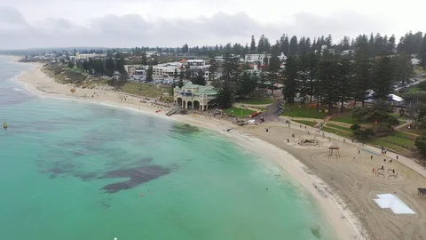 Cottesloe Beach Surf Club, Drone, 4k Stockbeeldmateriaal 104732053