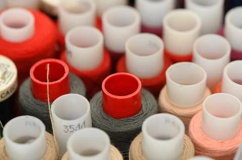 Cotton and Polyester Threads Macro Texture 写真素材