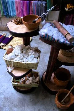 Cotton and textile Stock Photos
