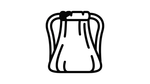 Cotton backpack icon animation Video stock 153087637