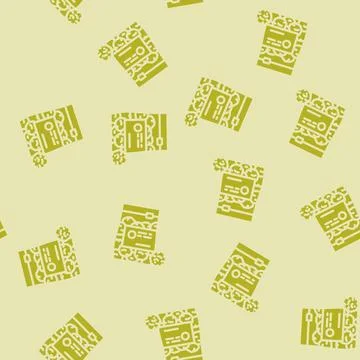 Cotton balls hygiene glyph vector seamless pattern Stock Illustration