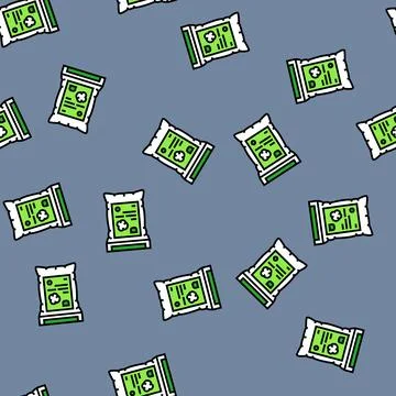 Cotton balls hygiene vector seamless pattern Stock Illustration