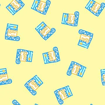 Cotton balls hygiene vector seamless pattern Stock Illustration