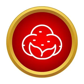 Cotton boll icon design on red button Stock Illustration