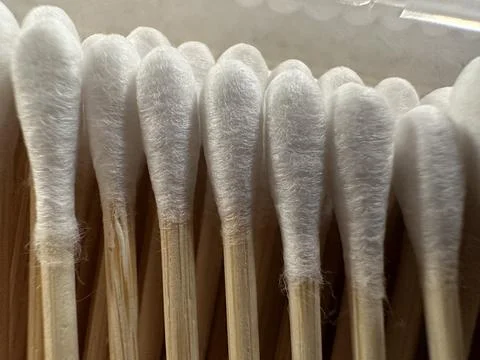 Cotton Buds close up shot Stock Photos