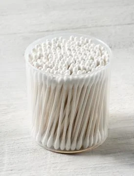 Cotton buds container Stock Photos
