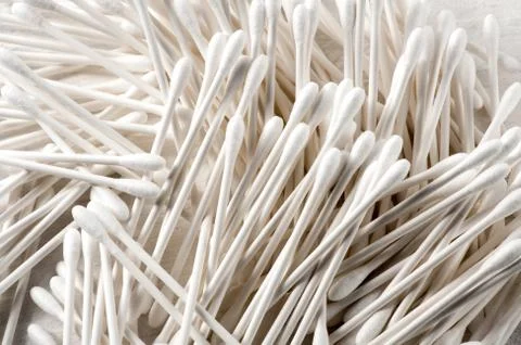 Cotton buds spread Stock Photos