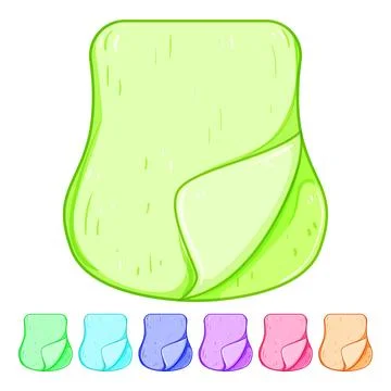Cotton burp cloths cartoon vector graphic Иллюстрация