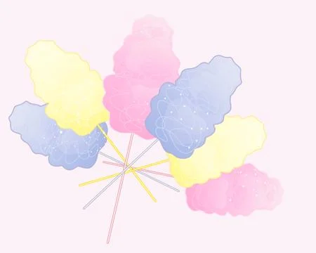 Cotton candy advert Stock Illustration