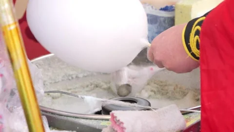 Cotton candy, also known as candy floss (candyfloss) and fairy floss Stock Footage 265666070