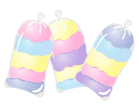 Cotton candy bags Stock Illustration