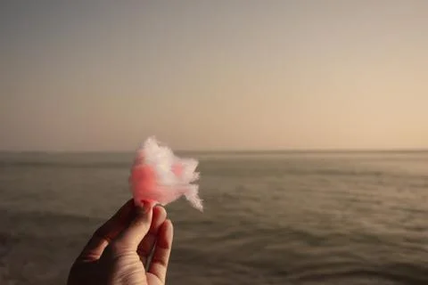 Cotton candy on the beach. Stock Photos