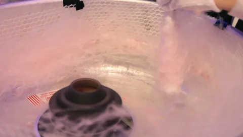 Cotton candy being made in slow motion Stock Footage 107244497