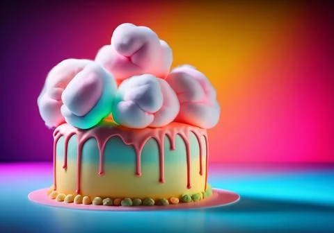 Cotton candy cake Stock Photos