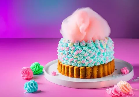Cotton candy cake Stock Photos