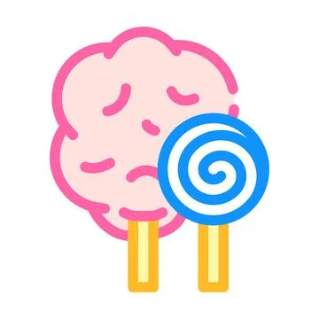 Cotton candy color icon vector illustration flat Stock Illustration