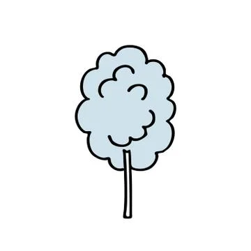 Cotton candy doodle icon, vector color illustration Stock Illustration