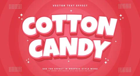 Cotton Candy editable text effect Template Stock Illustration