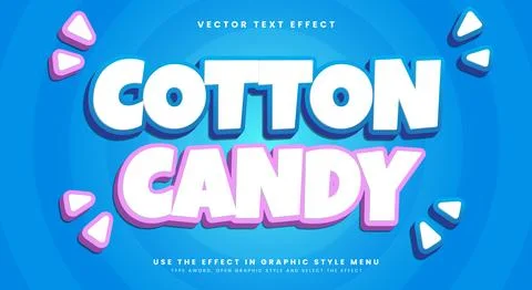 Cotton Candy editable text effect Template Illustrazione stock